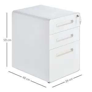 Uwharrie 3 Drawer Filing Cabinet White