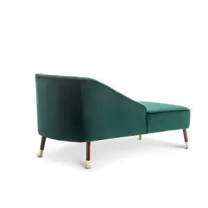 Left Hand Chaise Lounge in Velvet Emerald Green