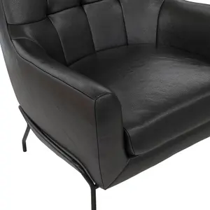 Brayden Accent Chair Black Faux Leather