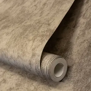 Galerie Julie Feels Home Bronze Shimmery Plain Texture Wallpaper Roll