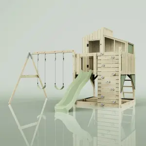 PolarPlay Kids Climbing Tower & Playhouse with Swing and Slide - Swing Geir Sage