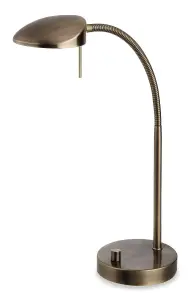 Luminosa Milan LED 1 Light Table Lamp Antique Brass