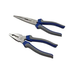 US PRO Tools 5pc Pliers Set In case combination long bent nose side cutters water pump 1821