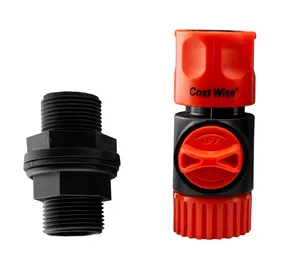 3/4" adaptor+waterbutt tap/valve with female universal click-lock connection (fits 26mm hole)