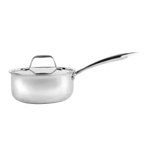 Royalford 16cm Stainless Steel Saucepan with Lid, Induction Safe Milk Pan Tri-Ply