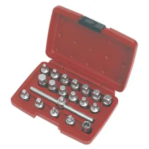 Sealey Oil Drain Plug Key Set 21pc 3/8"Sq Drive AK6586