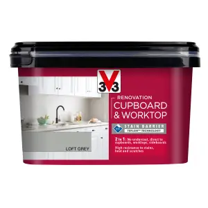 V33 Renovation Loft Grey Satinwood Cupboard & cabinet paint, 2L