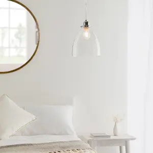 Anson Lighting Georgia Pendant light shade finished in Clear glass and chrome plate (shade only)