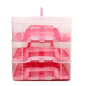 Oypla Pink 3 Tier 36 Cupcake Plastic Carrier Holder Storage Container