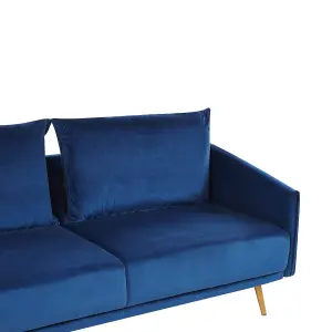 3 Seater Velvet Sofa Navy Blue MAURA