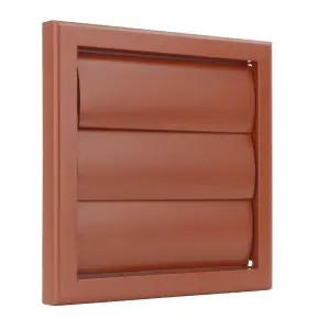 Blauberg Plastic Gravity Shutter Grille with Round Read Spigot - 100mm - Terracotta