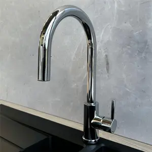 Liquida EPO11CH Single Lever Pull Out Mono Mixer Chrome Kitchen Mixer Tap