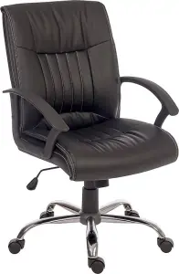 Milan Executive Chair in leather look finish, with gas lift seat height adjustment and recline function