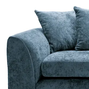 Harriet Crushed Chenille 4 Seater Sofa in  Dark Blue