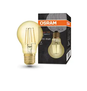 Osram LED Filament GLS 6.5W E27 Vintage 1906 Extra Warm White Gold (3 Pack)