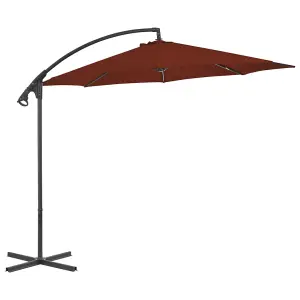 Berkfield Cantilever Umbrella with Steel Pole 300 cm Terracotta