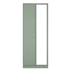 San Jose Ready assembled Contemporary Green Tall Double Wardrobe With 1 mirror door (H)1960mm (W)740mm (D)520mm