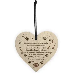 Handmade Pet Memorial Plaque For Dog Wooden Heart Memorial Bauble Animal Sign Keepsake