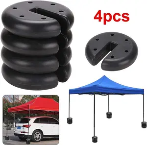 4x Cement Filled Free Standing Gazebo Leg Weights - Wear Resistant Garden Anchor Gazebo Foot Leg Weights Canopy Market Stall