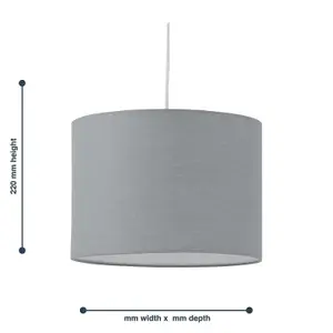 First Choice Lighting Grey Textured Cotton 33cm Pendant Lightshade