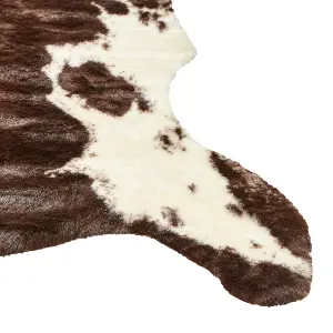 Faux Cowhide Area Rug 150 x 200 cm Brown and White BOGONG