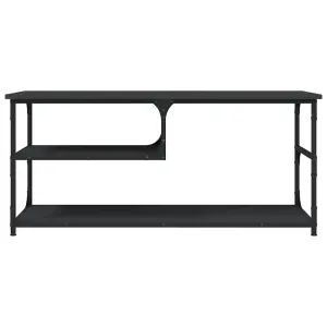 Berkfield TV Cabinet Black 103x38x46.5 cm Engineered Wood and Steel