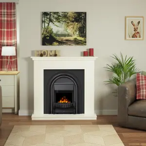 Be Modern Colville White & black Inset Electric Fire suite