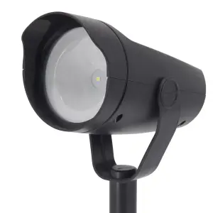 Black Solar-powered 15lm Integrated LED Outdoor Spotlight