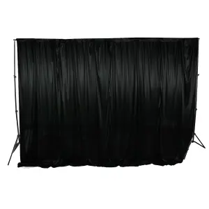 3x9 Metres Ice Silk Backdrop Photography Curtains, Black