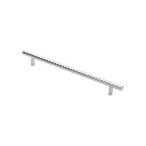 Round T Bar Cabinet Pull Handle 284 x 12mm 224mm Fixing Centres Chrome