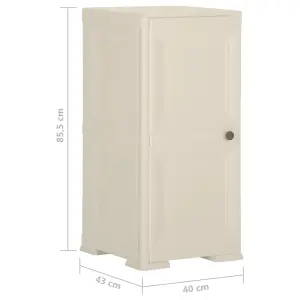 Berkfield Plastic Cabinet 40x43x85.5 cm Wood Design Cream