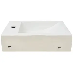 Berkfield Basin with Faucet Hole Rectangular Ceramic White 46x25.5x12 cm