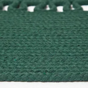 Homescapes Green Crochet Braided Rug 150cm Round