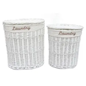 Laundry Hamper White / Medium (49cm H x 42cm W x 32cm D)