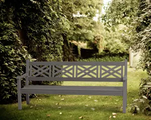 Winawood Speyside 4 Seater Wood Effect Bench - Stone Grey