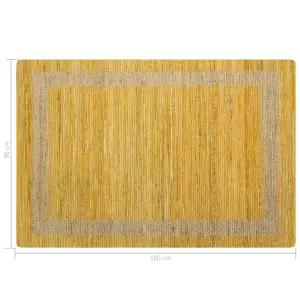 Handmade Rug Jute Yellow 80x160 cm