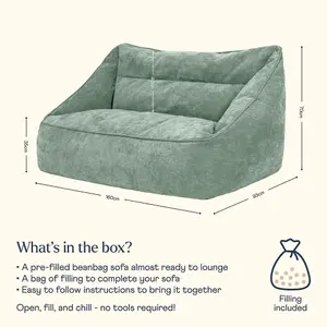 icon Cecilia Bean Bag Sofa Sage Green Giant Chenille Bean Bag Chair