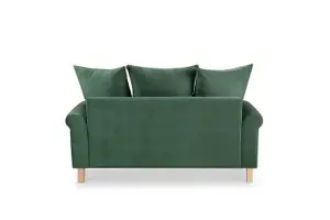 Churchill 2 Seater Sofa With Scatter Back Cushions, Dark Green Velvet