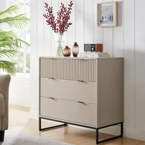 Melody Maison Large 3 Drawer Chest of Drawers - Hesley Taupe Stone Range