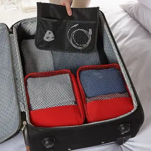 Black Shoe Packing Bag with Zipper, Mesh Window & Carry Handle - Footwear Organiser Holder Case for Travel - H26 x W28 x D16cm