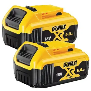 Dewalt DCB184 5.0ah 18v XR Lithium Ion Battery Twin Pack + Tstak Drill Case