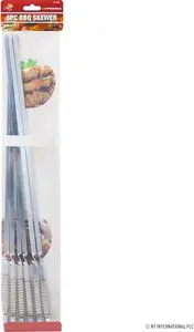 6Pc Bbq Skewer Stainless Steel Barbecue Kebab Food Sticks Grill Tandoori Cooking