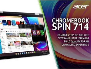 Acer Spin 714 Chromebook Plus, Intel Core i3 Processor, 8GB RAM, 256GB SSD, 14" Full HD Touchscreen, Black