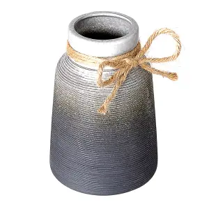 Gradual Grey Nordic Simple Hemp Rope Ceramic Flower Vase