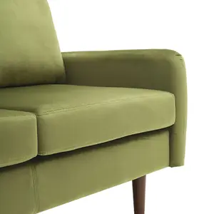 Green 2-Seat Velvet Upholstered Sofa for Living Room