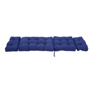 Outdoor Navy Blue Garden Sofa Cushion Chair Lounger Cushions With Ties Seat Pads for Outdoors