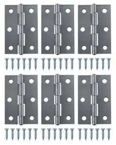 Steel Butt Door hinge N435 (L)75mm (W)75mm, Pack of 6