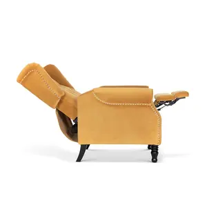 Velvet Gold Marianna Manual Recliner Wingback Chair