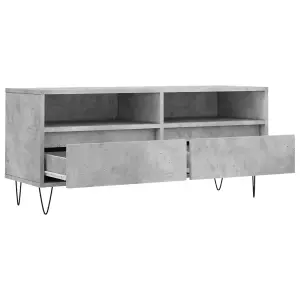 Berkfield TV Cabinet Concrete Grey 100x34.5x44.5 cm Engineered Wood