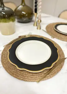 Rozi Jaswely Collection Porcelain Side Plates, Set of 6 - Black